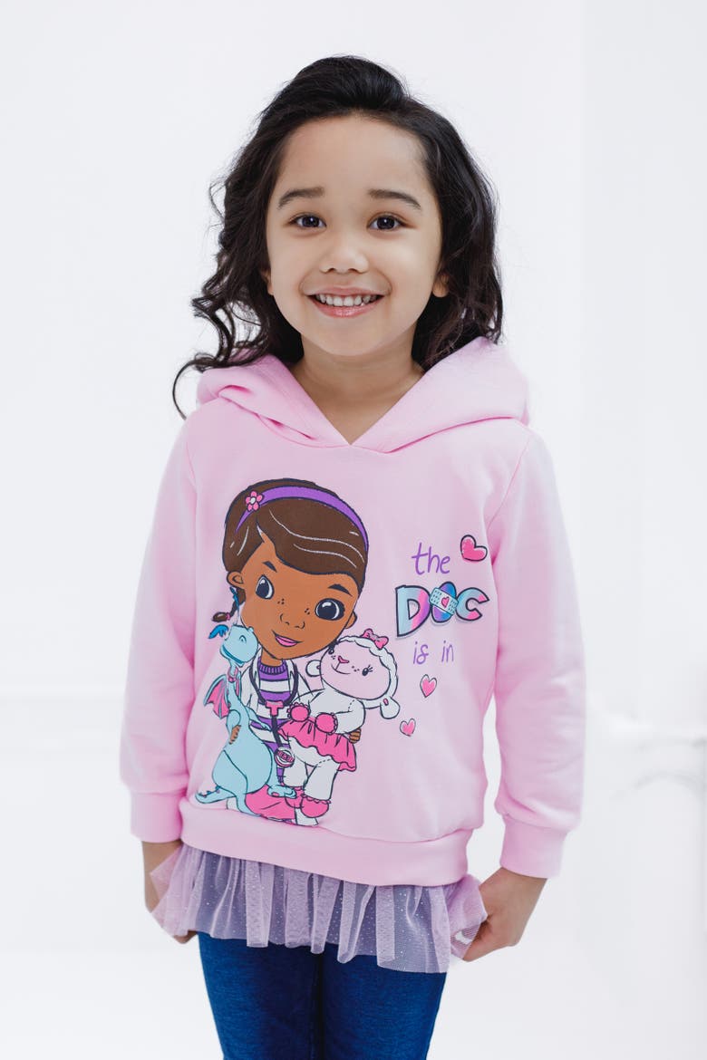 Doc Mcstuffins Fleece Pullover Hoodie, Alternate, color, Doc McStuffins Pink
