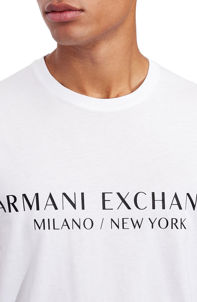 Armani Exchange Milano/New York Logo Graphic Tee, Alternate, color, White