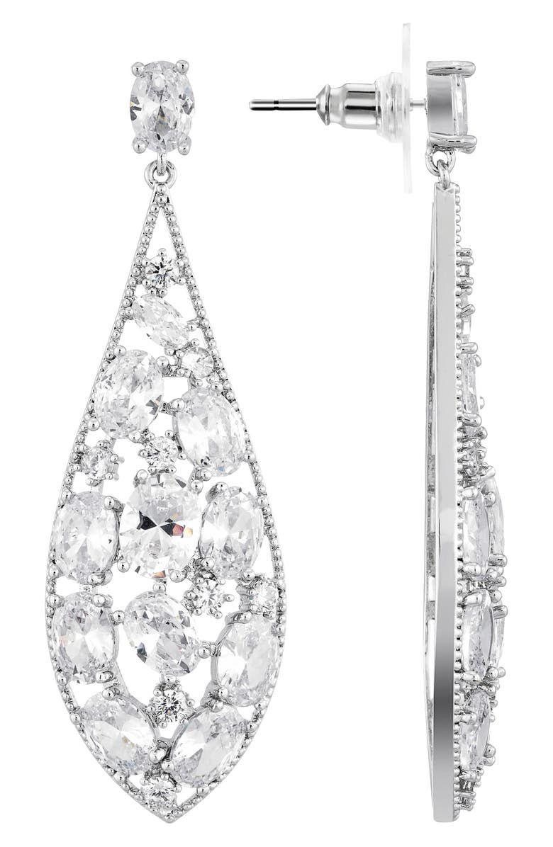 Nina Cubic Zirconia Teardrop Earrings, Alternate, color,