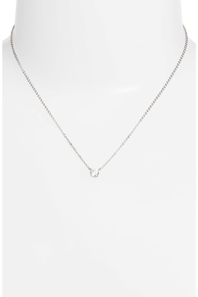Cubic Zirconia Pendant Necklace, Alternate, color, CLEAR- SILVER