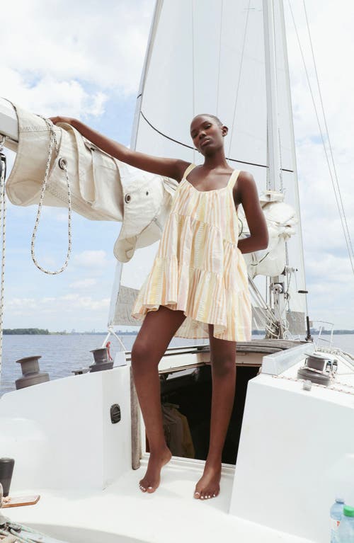 Viens Avec Moi Linen Blend Babydoll Mini Sundress