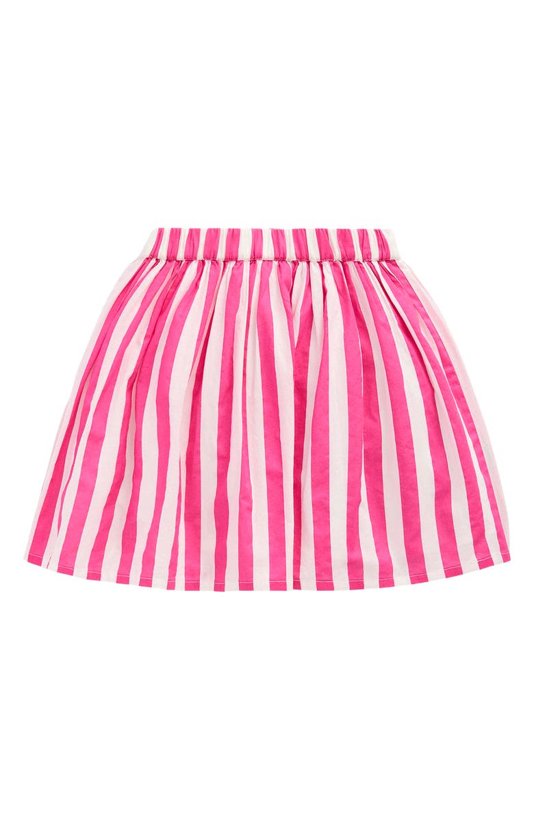Mini Boden Kids' Stripe Fruit Appliqué Cotton Graphic Skirt, Alternate, color, Fruit Pink Stripe