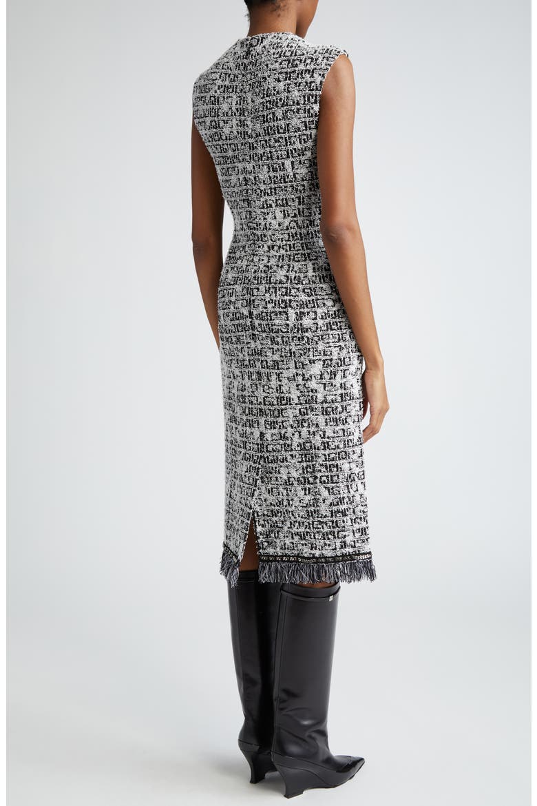 Tweed Sleeveless Sheath Dress, Alternate, color, BLACK/ WHITE