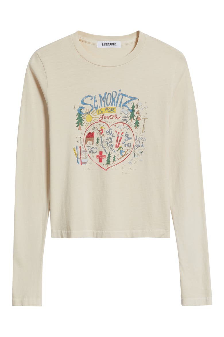 St. Moritz is for Lovers Long Sleeve Crop Graphic T-Shirt, Alternate, color, DIRTY WHITE