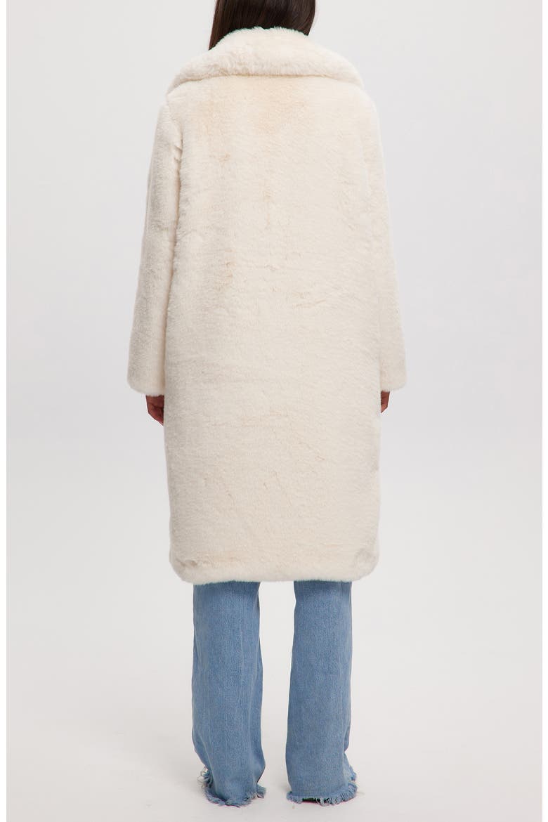 Savannah Faux Fur Longline Coat, Alternate, color, IVORY