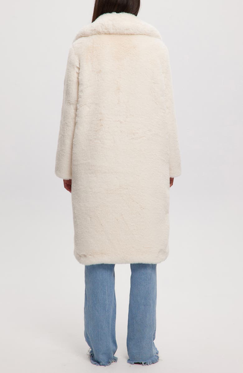 Noize Savannah Faux Fur Longline Coat, Alternate, color, Ivory