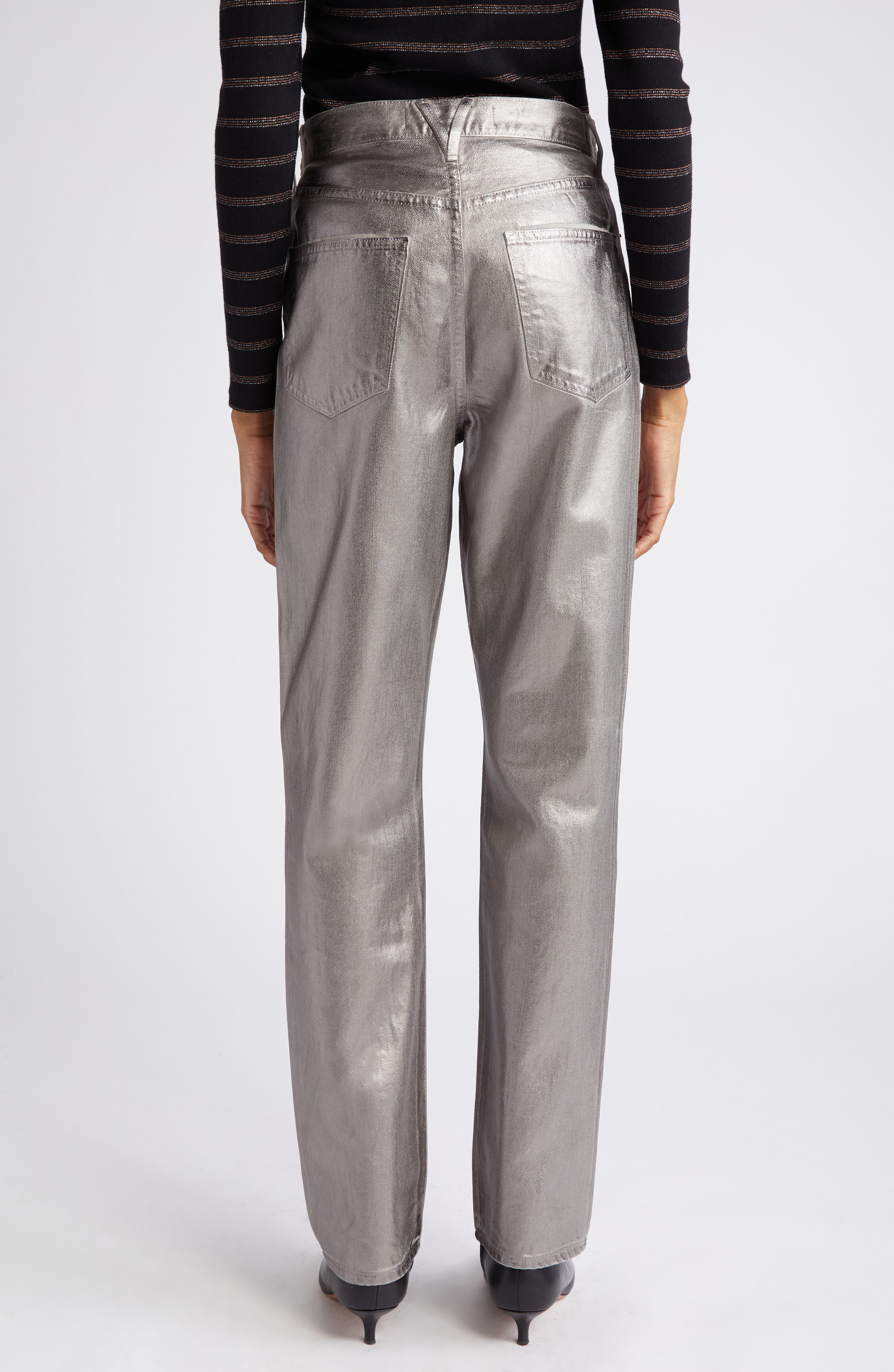 Veronica Beard Daniela Metalllic Nonstretch Jeans (Women) | Nordstromrack