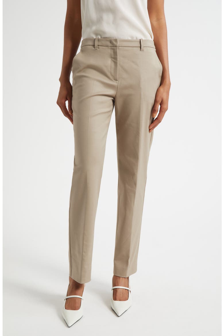 Stretch Cotton Blend Pants, Main, color, SAND