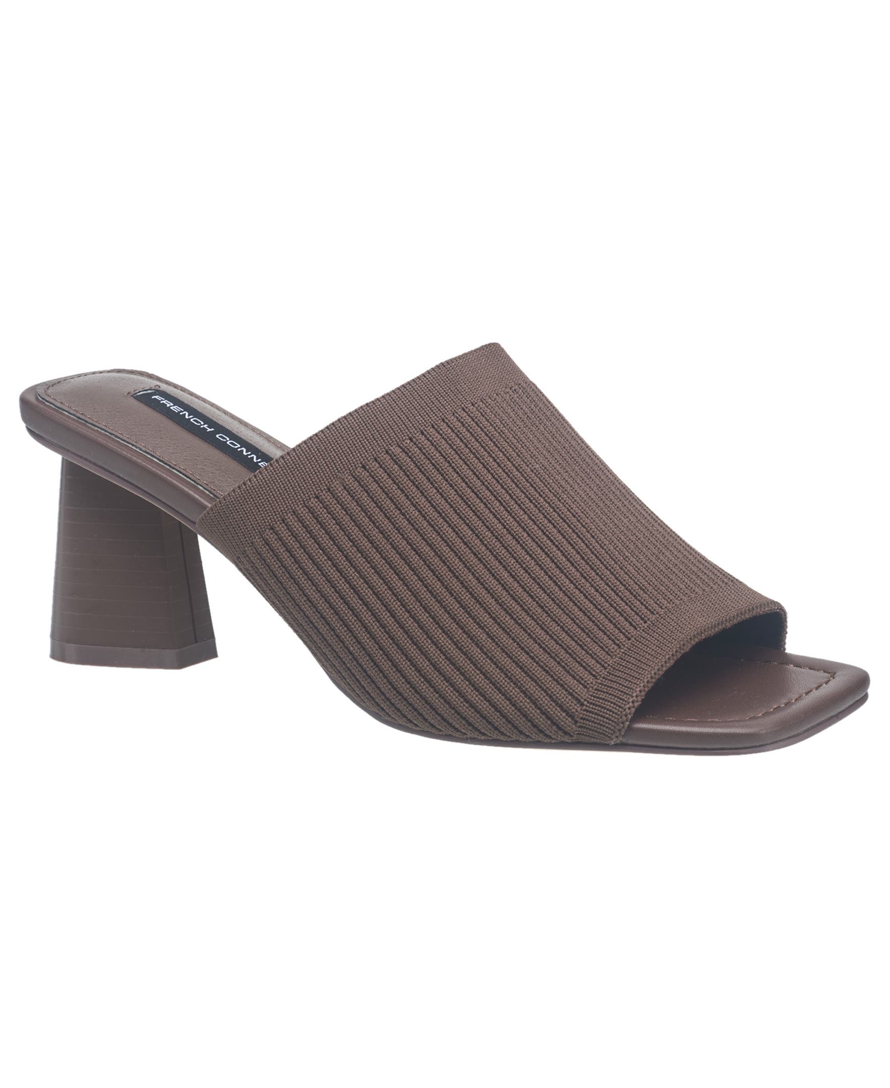 French Connection Styles Knit Stretch Mule, Main, color, Chocolate