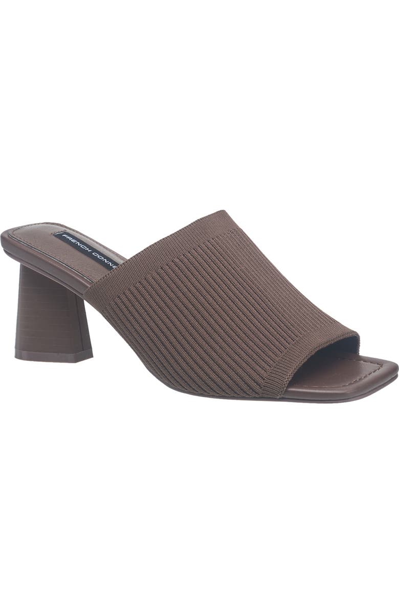 French Connection Styles Knit Stretch Mule, Main, color, Chocolate