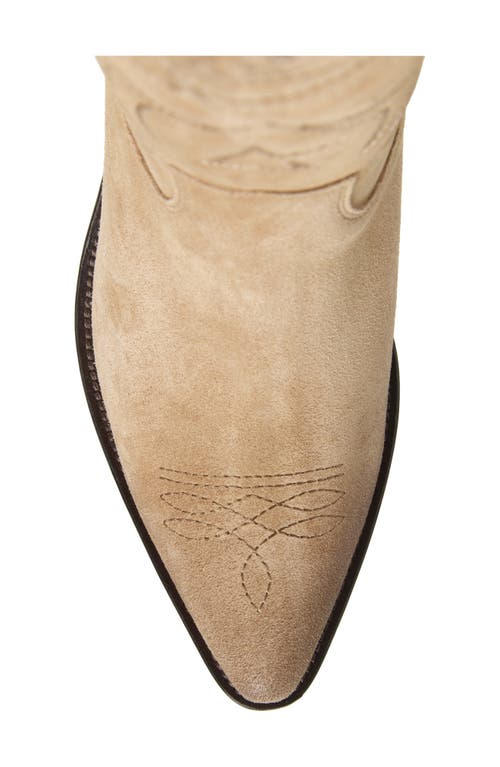 Golden Goose Wish Star Pointed Toe Western Tall Boot In Sand
