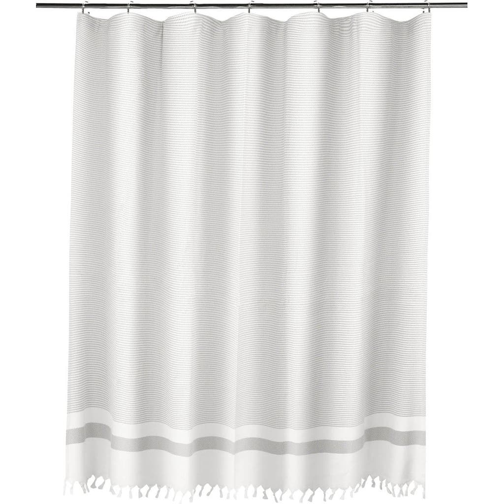 Olive And Linen Olive & Linen Pixel Shower Curtain In Gray
