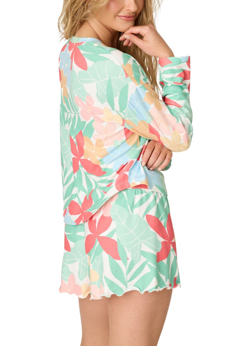 The Coast Club Jersey Pajama Top, Alternate, color, GREEN MULTI