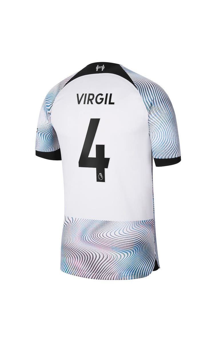 Nike Men's Nike Virgil Van Dijk White Liverpool 2022/23 Away Breathe Stadium Replica Player Jersey, Alternate, color,