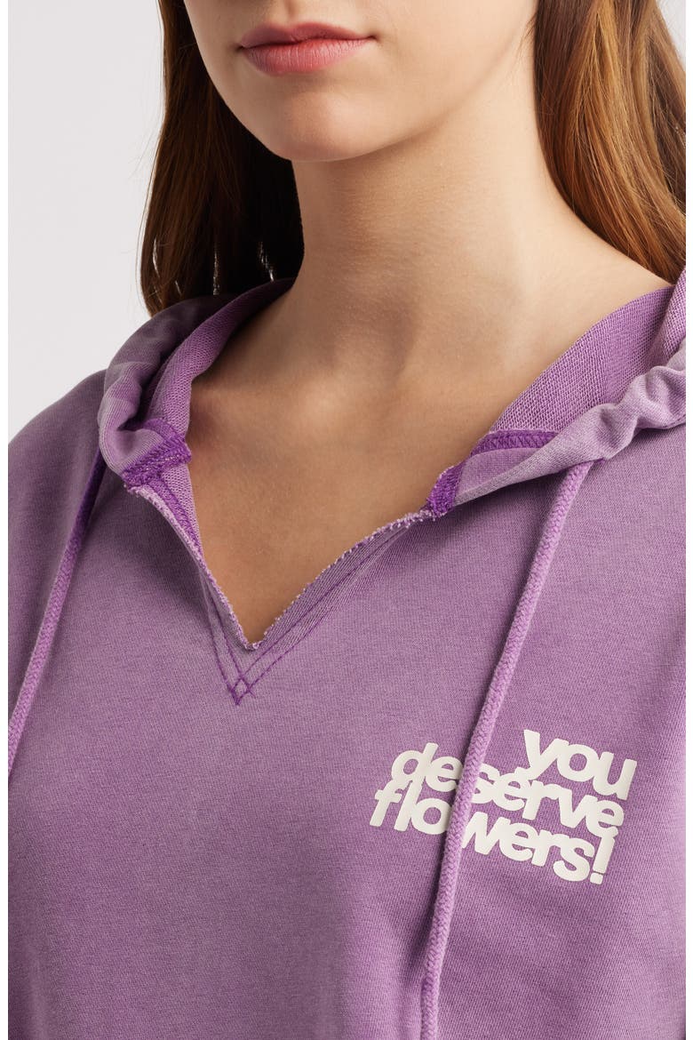 You Deserve Flowers French Terry Graphic Hoodie, Alternate, color, PURPLE