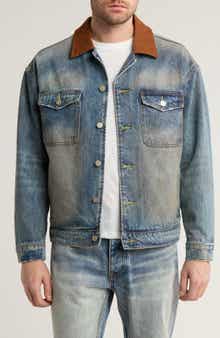 DIET STARTS MONDAY Hanson Corduroy Collar Denim Jacket