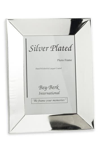 Bey-berk Polished Picture Frame In Silver