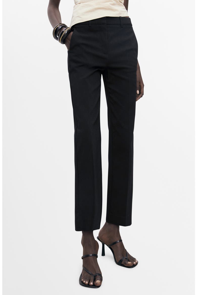 Ankle Straight Leg Pants, Main, color, BLACK