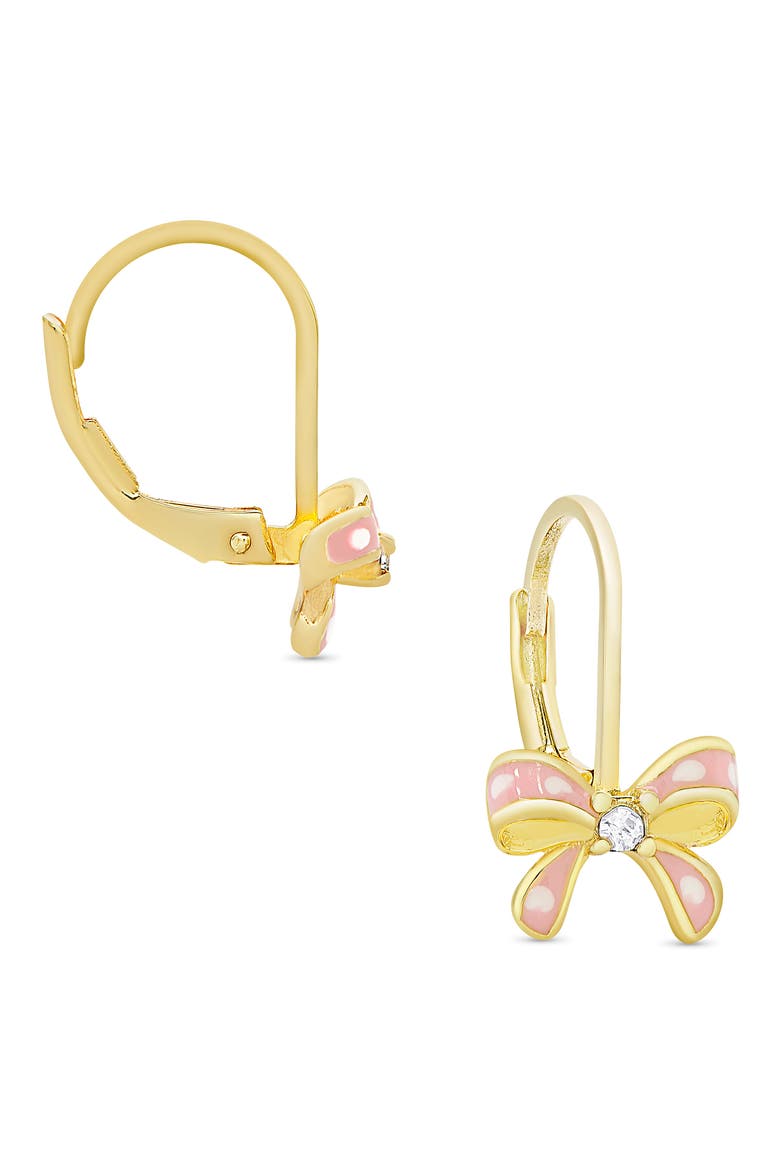 Bow Earrings, Alternate, color, GOLD