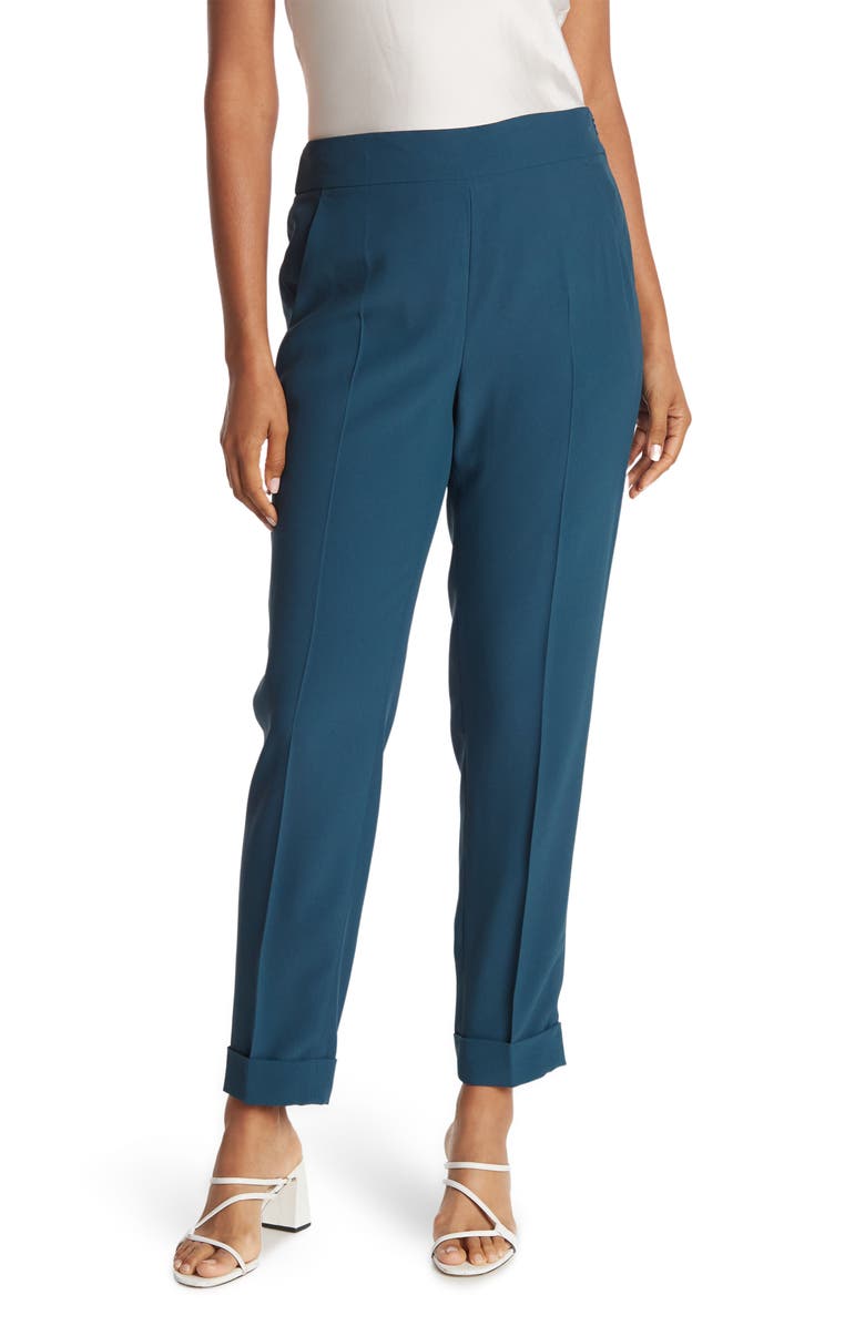 Akris Chris Cuffed Crepe Pants, Main, color, 