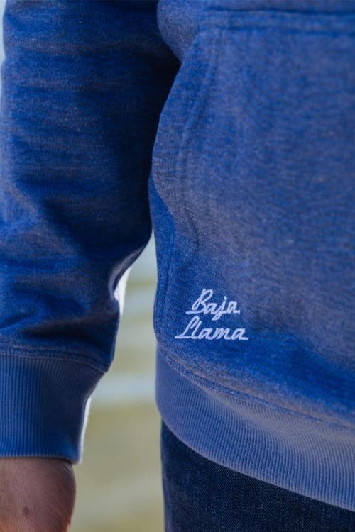 Baja Llama Catfished Organic Cotton Hoodie - Blue In Navy