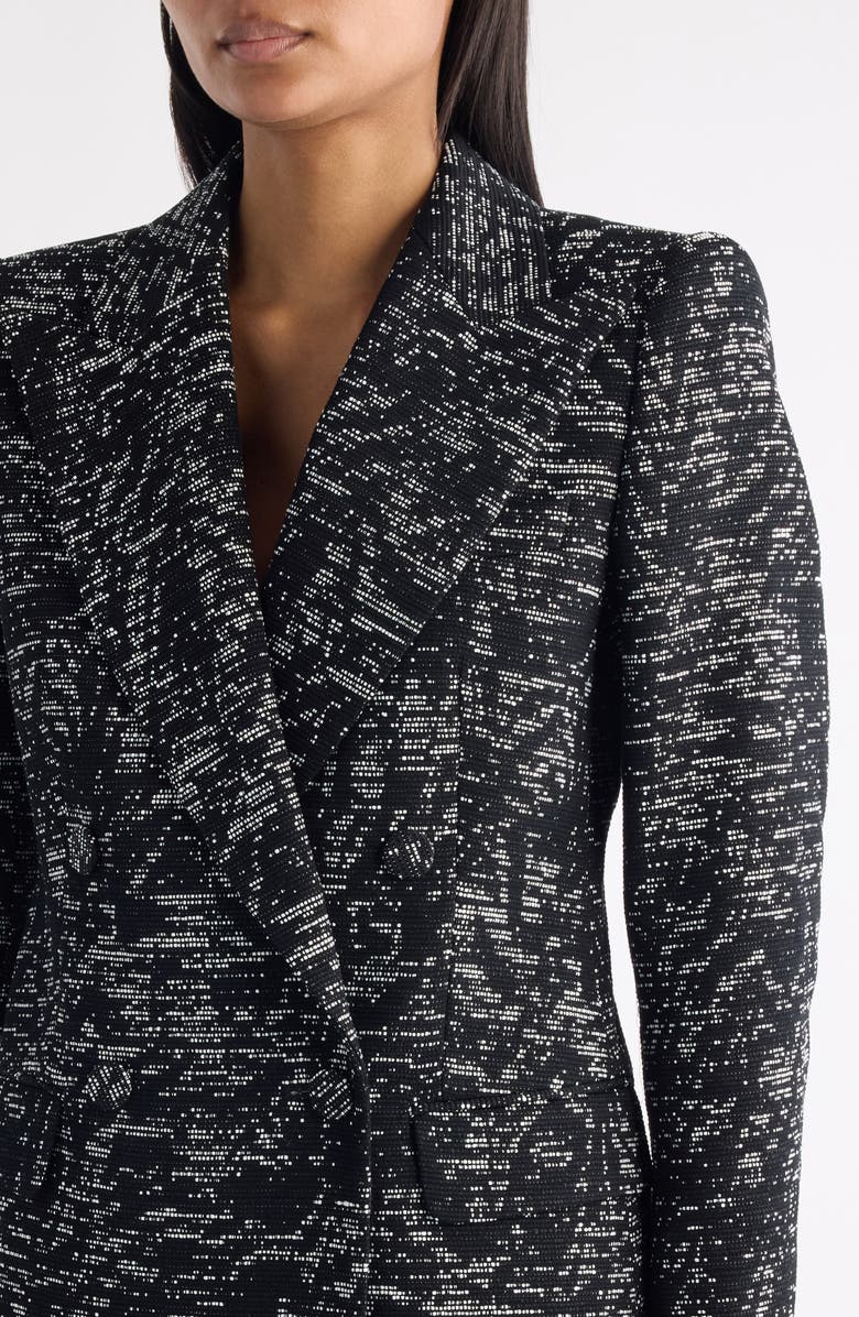 Dries Van Noten Beaura Abstract Swirl Jacquard Double Breasted Blazer, Alternate, color, Black