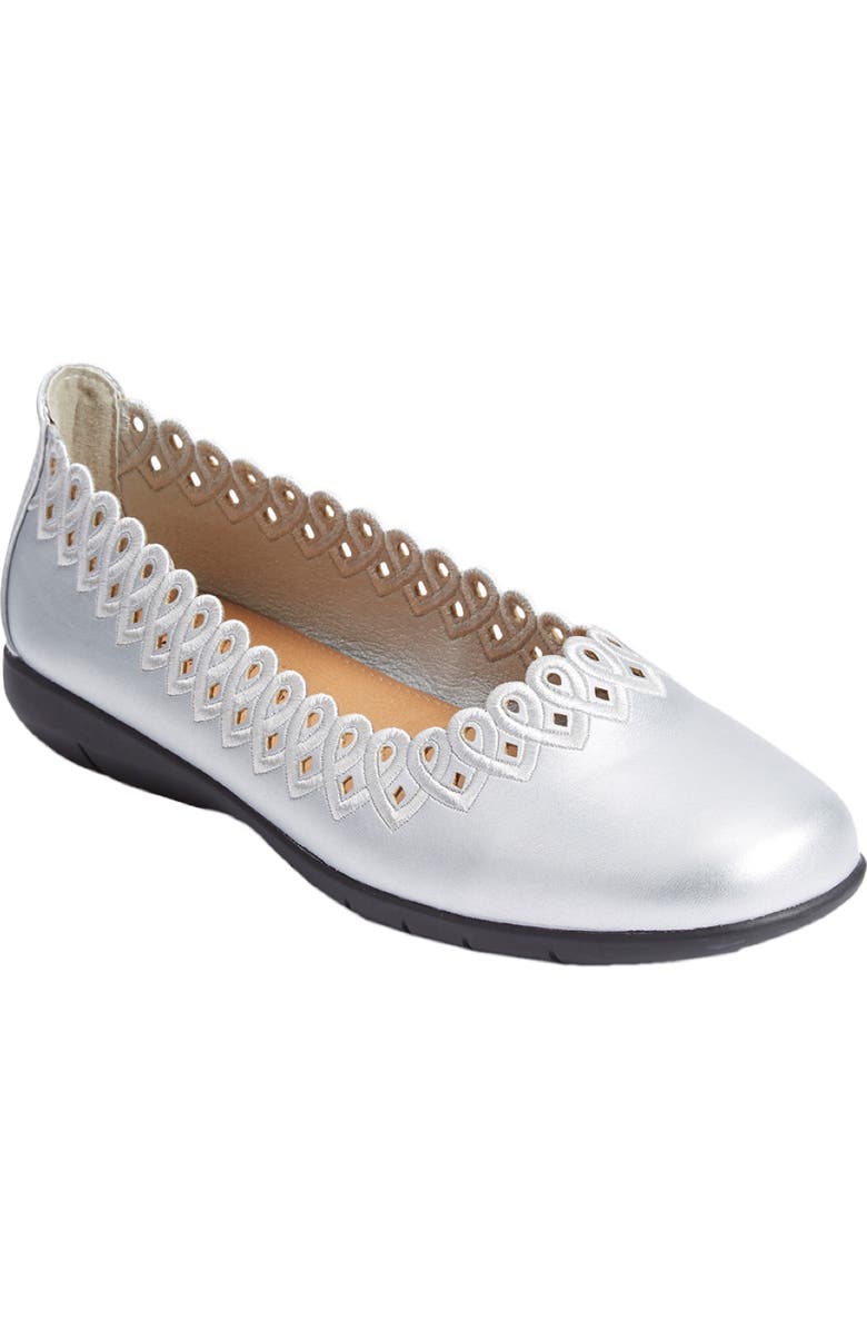 Comfortview The Vivi Slip On Flat, Main, color, Silver
