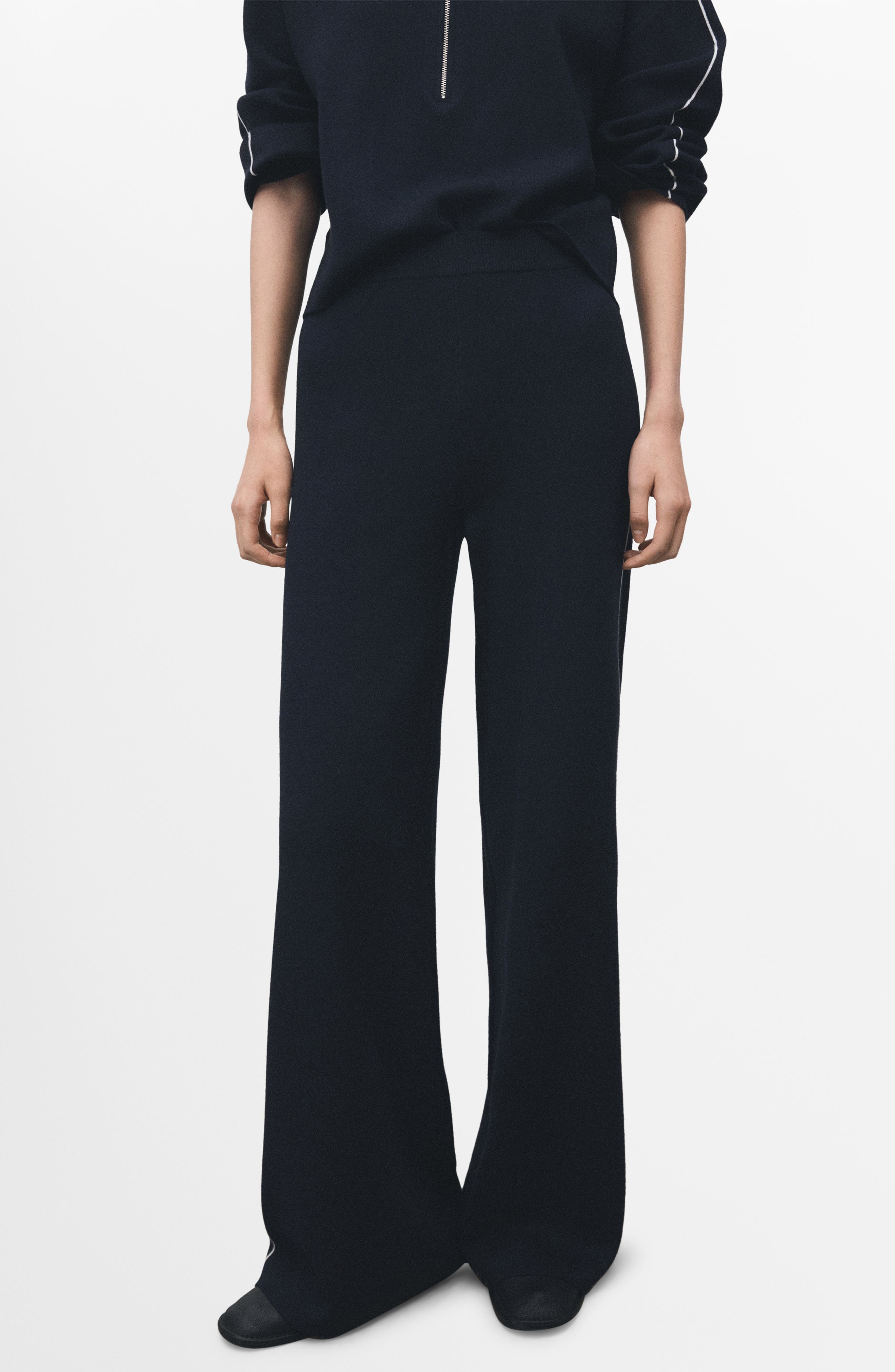 Contrast Stripe Straight Leg Pants