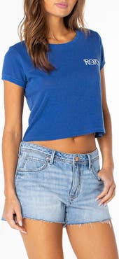 Roxy Beach Day Crop Cotton Graphic T-Shirt