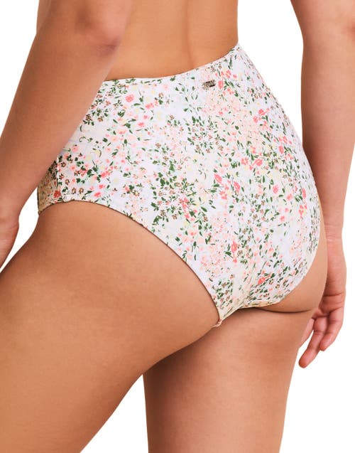 Shop Adore Me Valcea Swimwear High Rise Bikini Bottom In Floral White