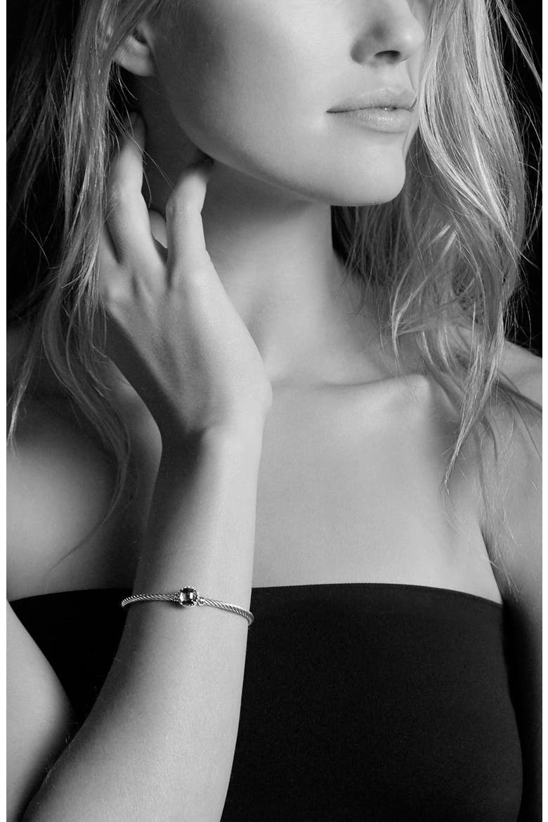 Petite Chatelaine® Bracelet in Sterling Silver with Semiprecious Stone, 3mm, Alternate, color, GOLD DOME