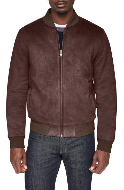 Faux Suede Bomber Jacket