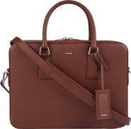 SANDRO Reconstituted leather briefcase