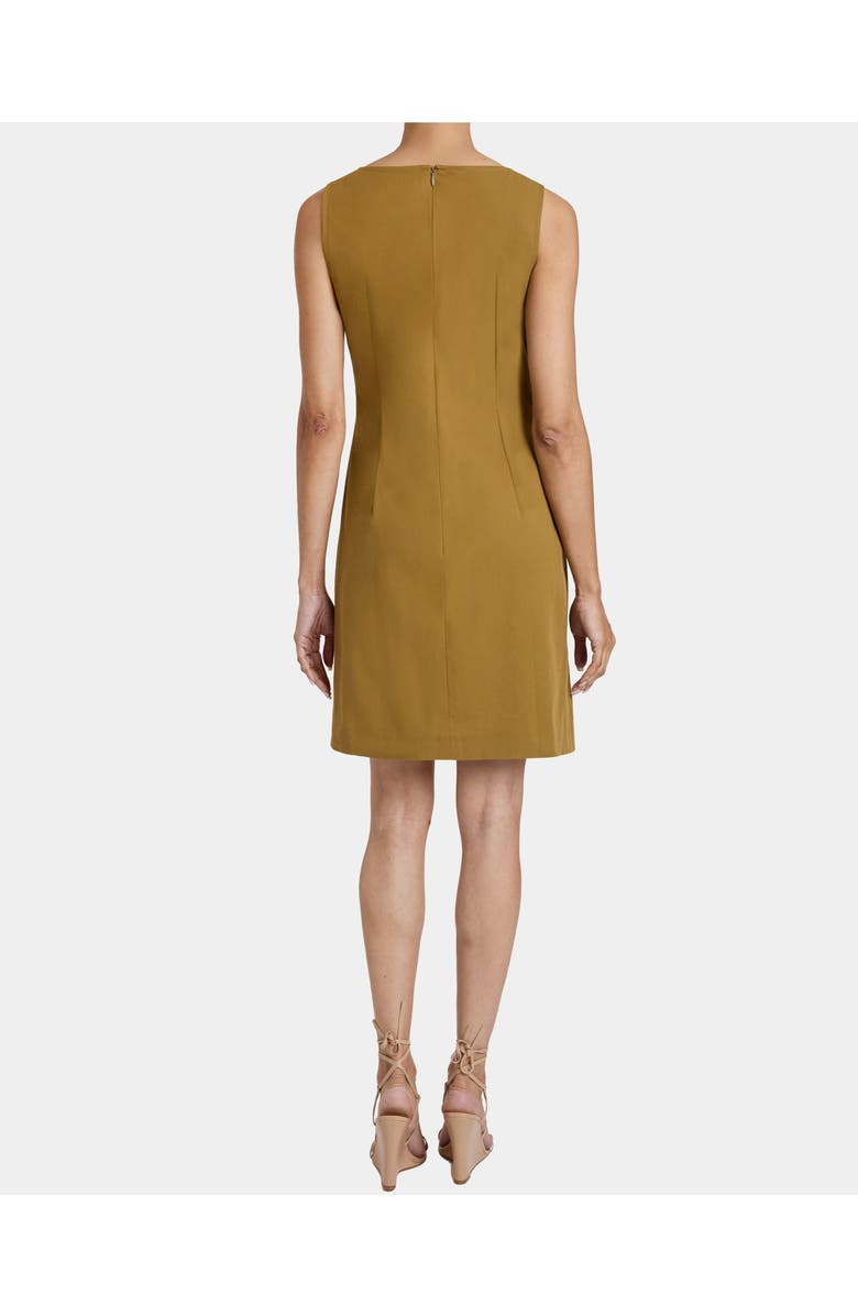 Santorelli DEE Sleeveless Double Breasted A-Line Dress with Asymmetric Skirt Panel in Stretch Cotton, Alternate, color, Coconut
