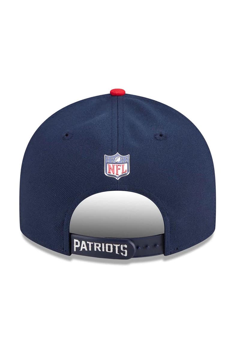Men's New Era  Navy/Red New England Patriots 2026 NFL Draft On Stage Pre-Curved 9FIFTY Snapback Hat, Alternate, color, Navy
