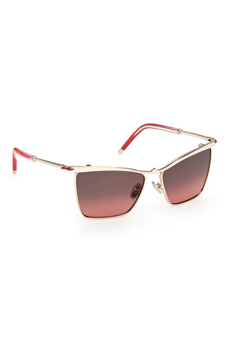 56mm Square Sunglasses, Alternate, color, GOLD / ZEISS SMOKE MIRROR RED
