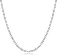SIMONA Sterling Silver Round Moissanite Tennis Necklace