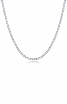 Sterling Silver Round Moissanite Tennis Necklace