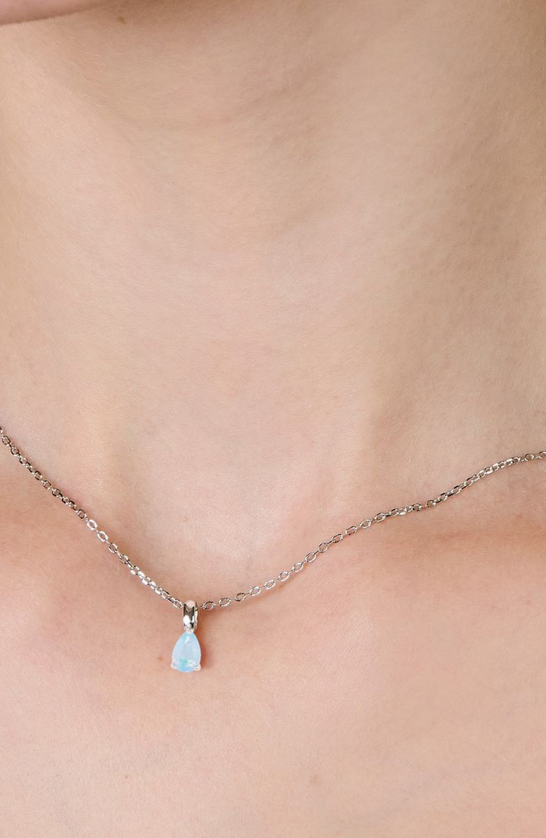 Little Sky Stone Birthstone Teardrop Necklace, Alternate, color, Opal