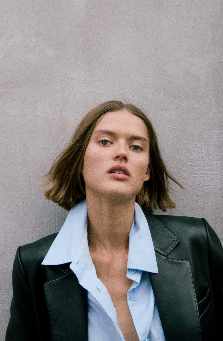 rag & bone Ash Leather Blazer, Alternate, color, Black