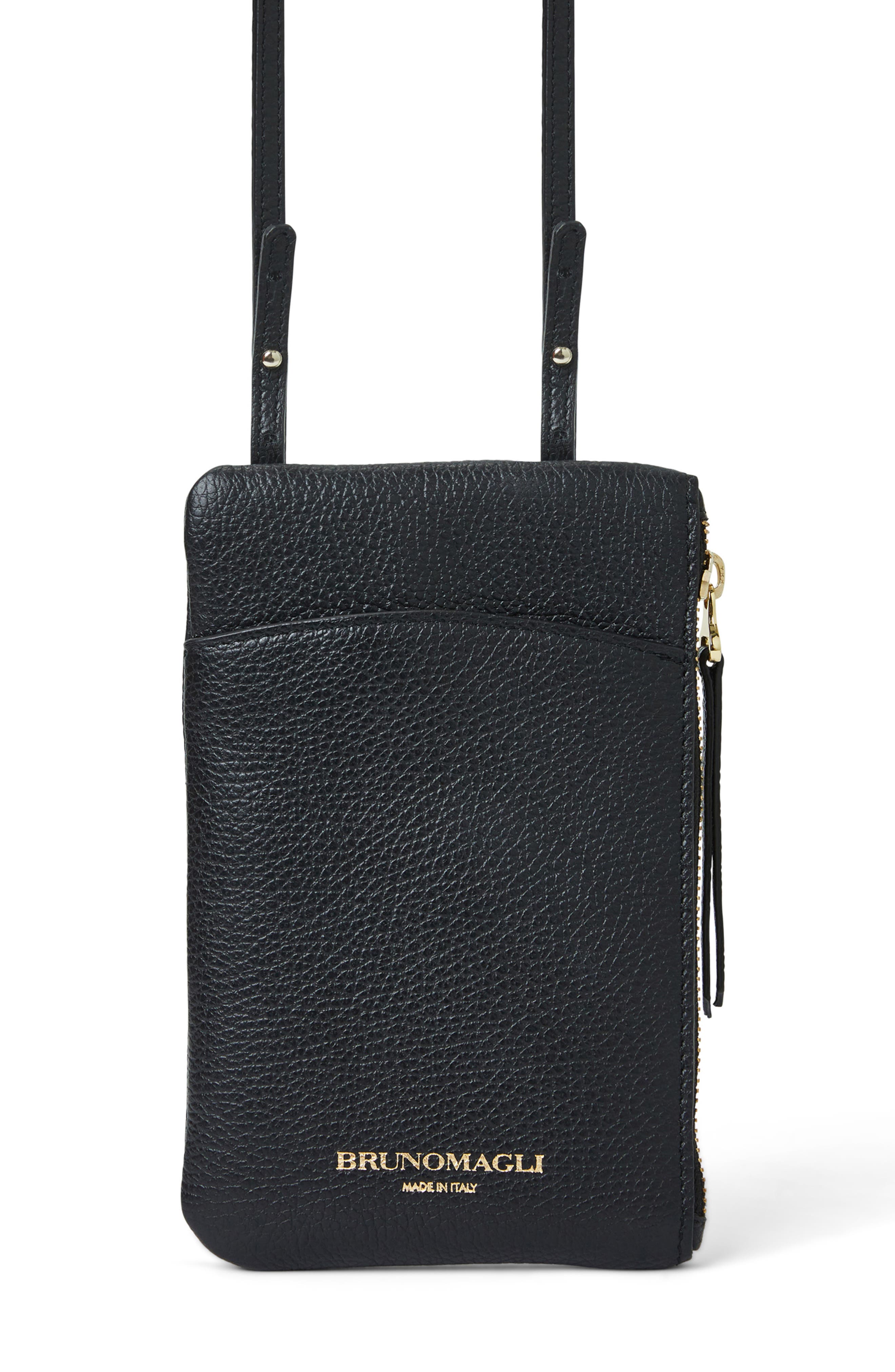 Bruno Magli Serena Leather Zip Pouch Lanyard