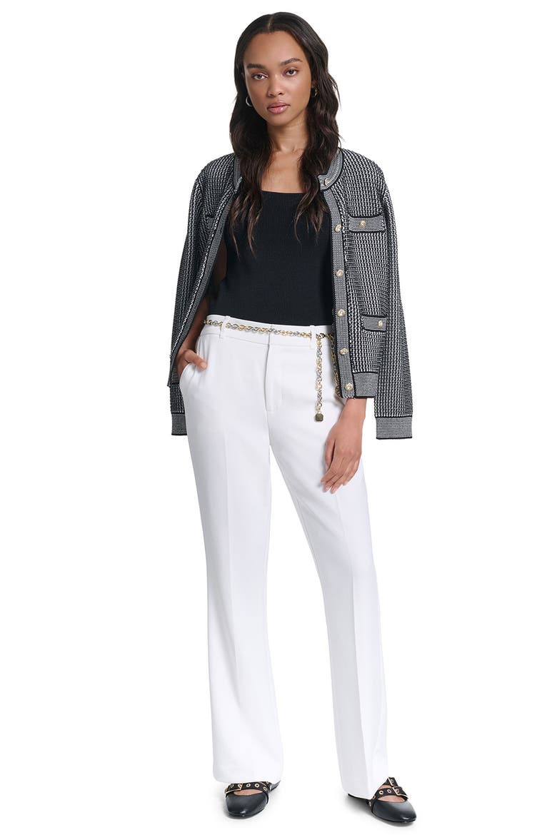 Four Pocket Cardigan, Alternate, color, BLACK/ SOFT WHITE