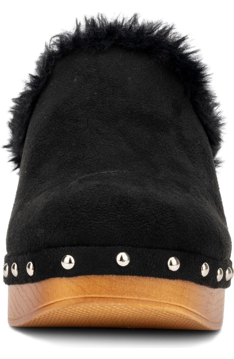 NEW YORK AND COMPANY Wynna Studded Faux Fur Lined Clog, Alternate, color, Black