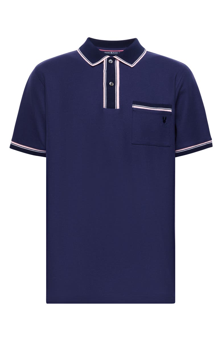 Psycho Bunny Bradford Tipped Piqué Knit Polo, Alternate, color,