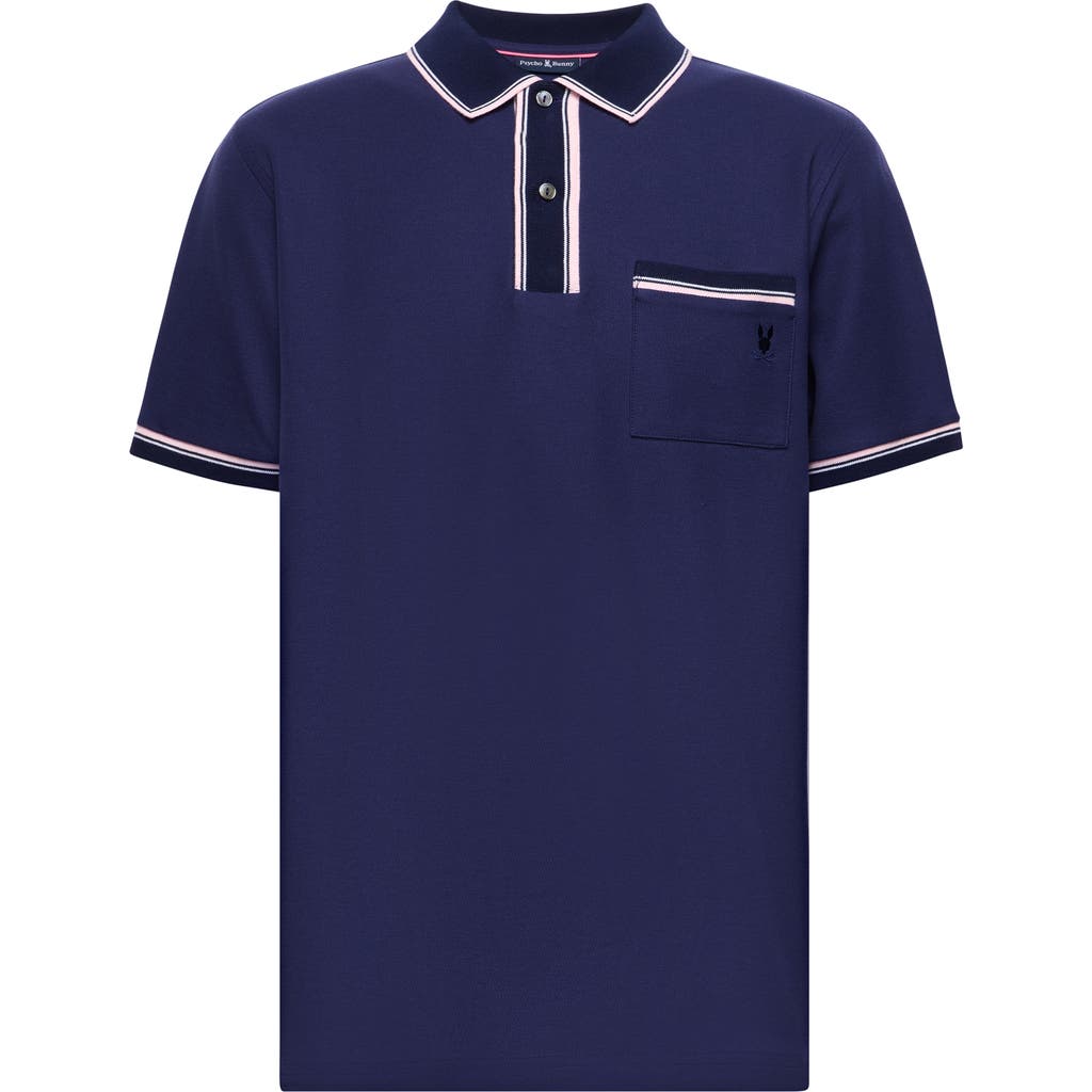 Psycho Bunny Bradford Pique Polo In Evening Blue