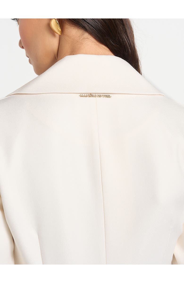 Manière De Voir Yuna Plunge Tailored Blazer With Belt, Alternate, color, Off White