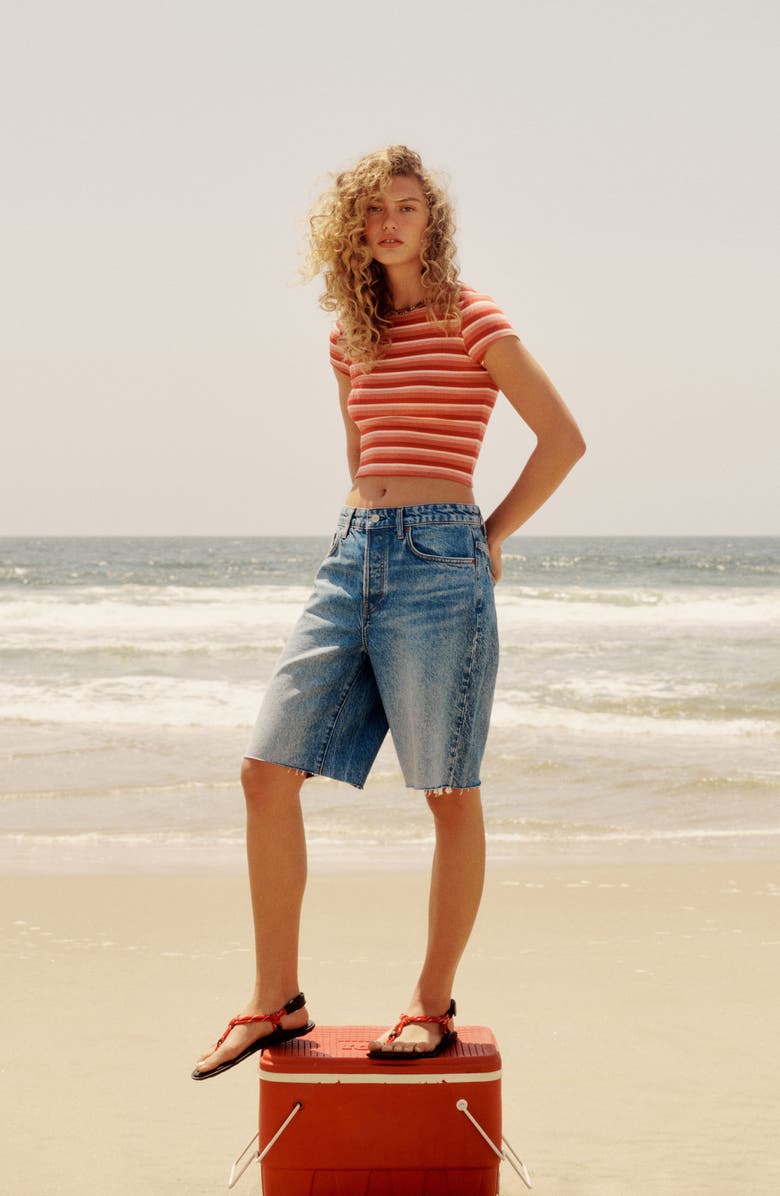 Reformation Muse Rib Stretch Organic Cotton T-Shirt, Alternate, color,