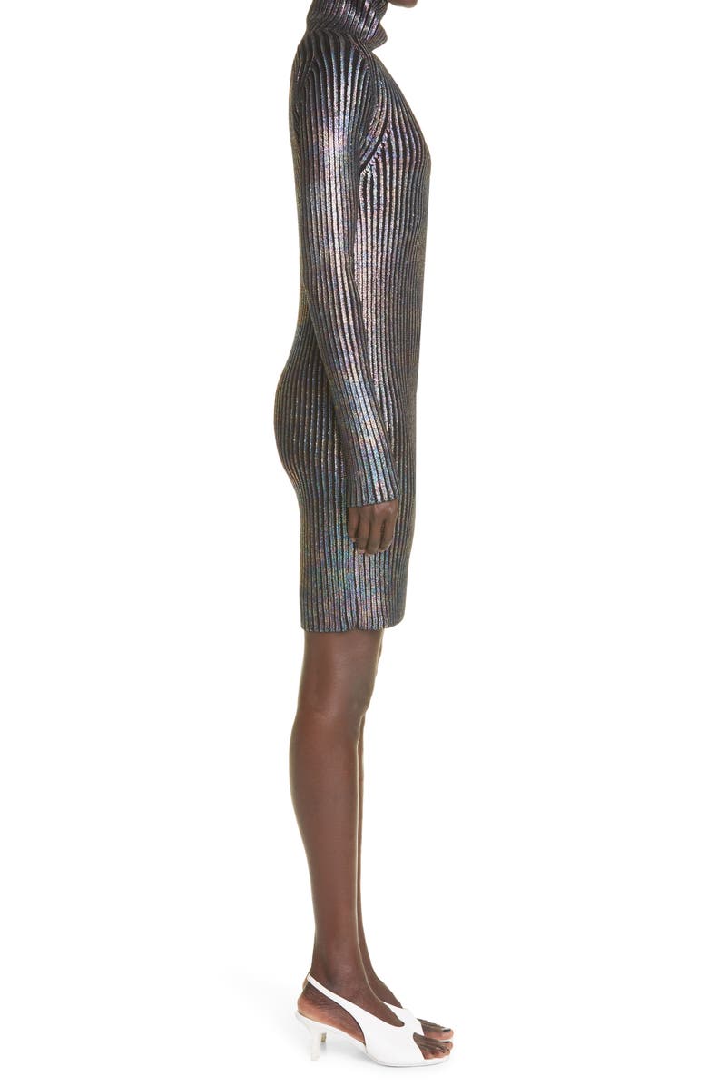 St. John Collection Foiled Rib Wool Dress, Alternate, color, 