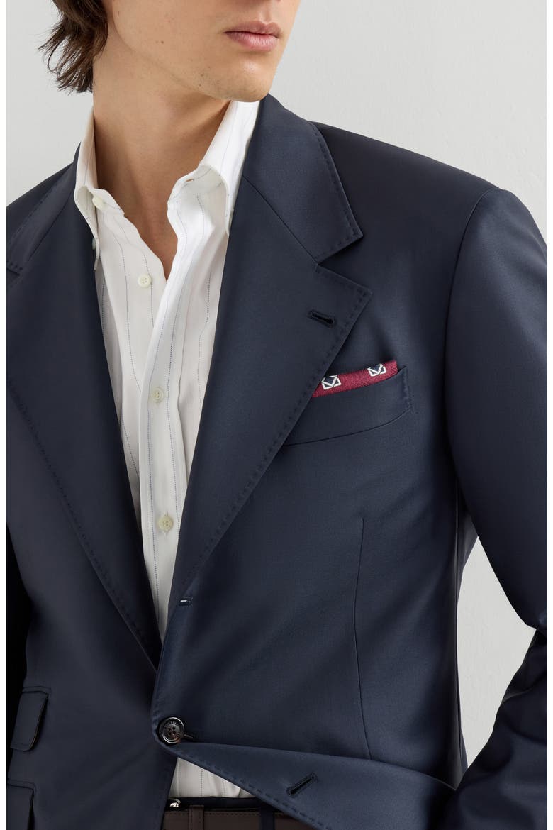 Super 150s virgin wool four season batavia Cavallo Tailor blazer, Alternate, color, Navy Blue