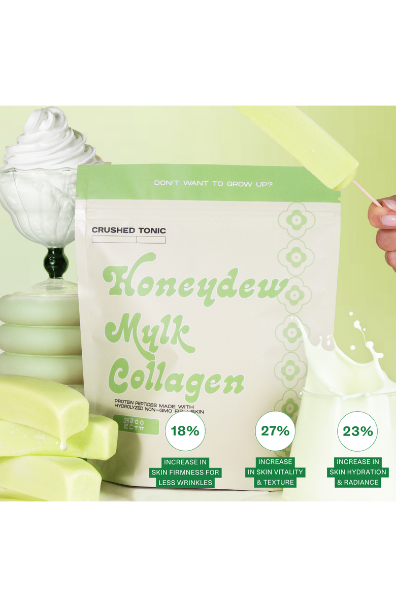 CRUSHED TONIC Honeydew Mylk Marine Collagen Supplement, Alternate, color, Off-White / Pale Yellow